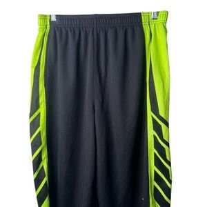 Youth Under Armour Black and Neon Green Athletic Shorts